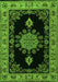 Serging Thickness of Machine Washable Medallion Green Traditional Area Rugs, wshtr2037grn