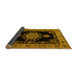 Sideview of Medallion Yellow Traditional Rug, tr2037yw