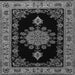 Serging Thickness of Medallion Gray Traditional Rug, tr2037gry