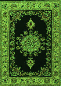 Medallion Green Traditional Rug, tr2037grn