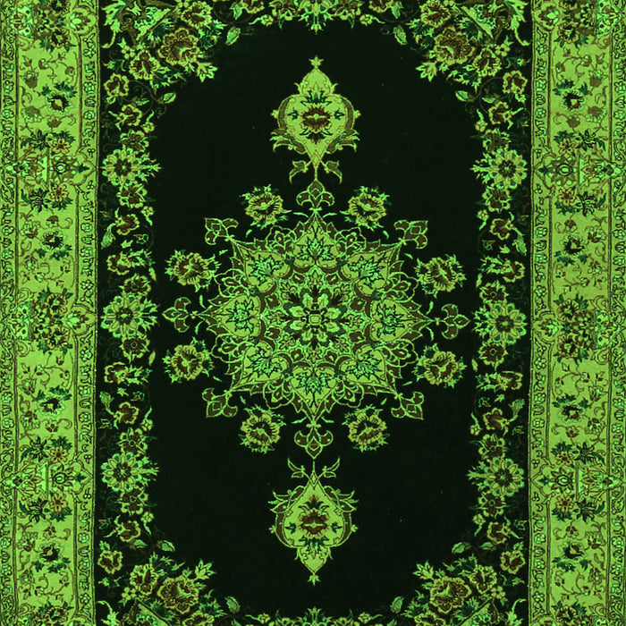 Medallion Green Traditional Rug, tr2037grn