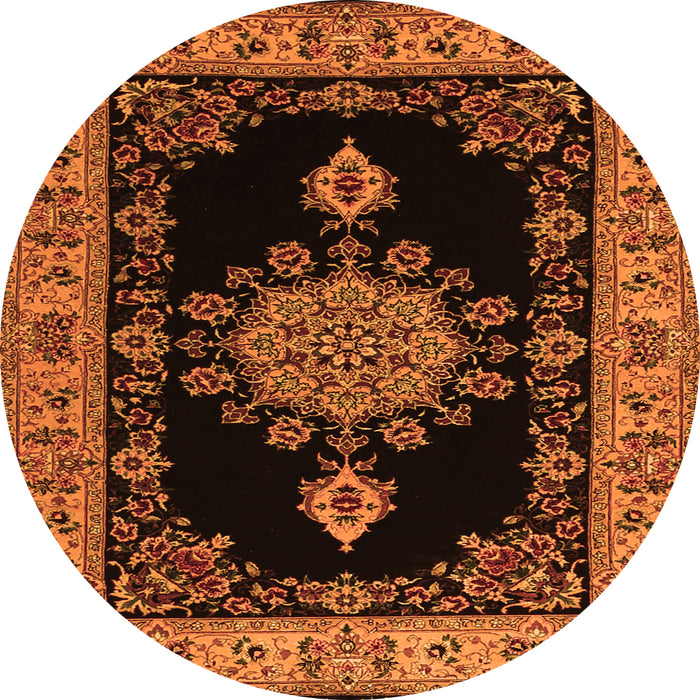Square Medallion Orange Traditional Rug, tr2037org