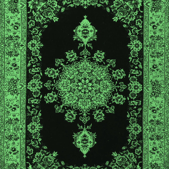 Medallion Emerald Green Traditional Rug, tr2037emgrn