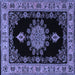 Square Medallion Blue Traditional Rug, tr2037blu