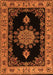 Serging Thickness of Machine Washable Medallion Orange Traditional Area Rugs, wshtr2037org