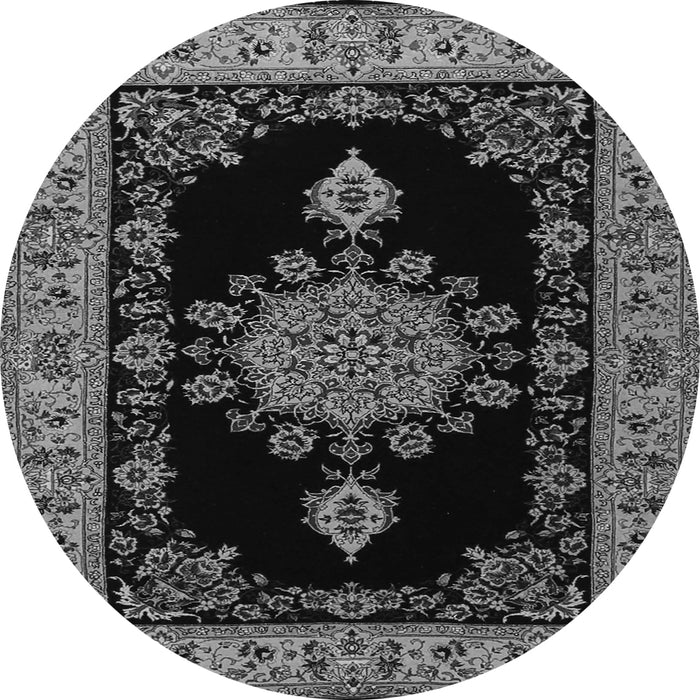 Square Medallion Gray Traditional Rug, tr2037gry