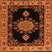 Serging Thickness of Medallion Orange Traditional Rug, tr2037org