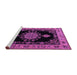 Sideview of Machine Washable Medallion Purple Traditional Area Rugs, wshtr2037pur