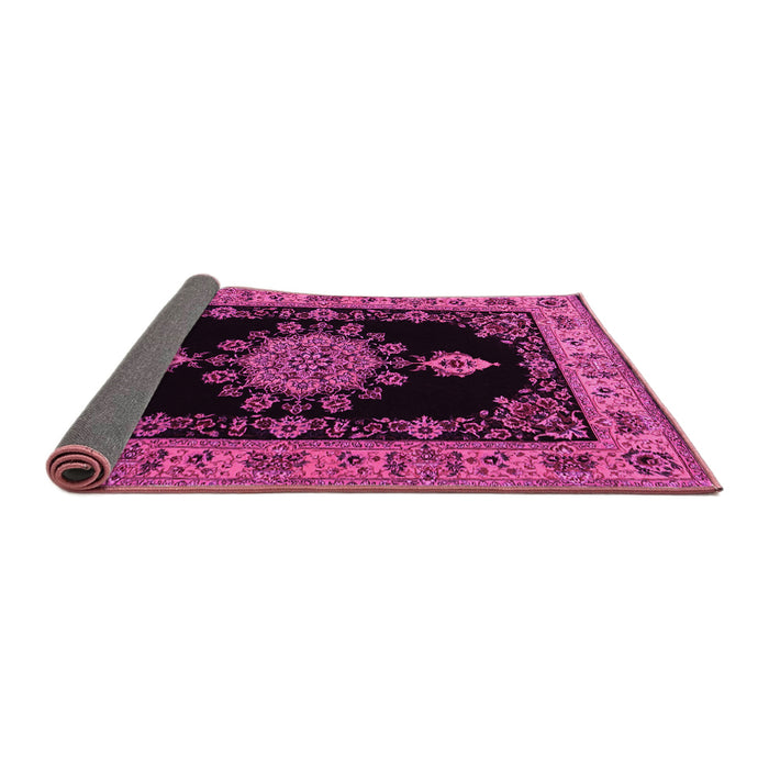 Sideview of Medallion Pink Traditional Rug, tr2037pnk