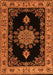 Medallion Orange Traditional Rug, tr2037org