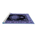 Sideview of Machine Washable Medallion Blue Traditional Rug, wshtr2037blu