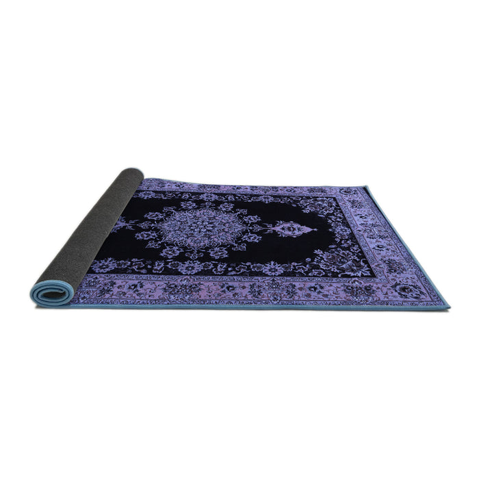 Sideview of Medallion Blue Traditional Rug, tr2037blu