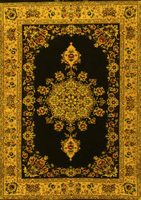 Medallion Yellow Traditional Rug, tr2037yw