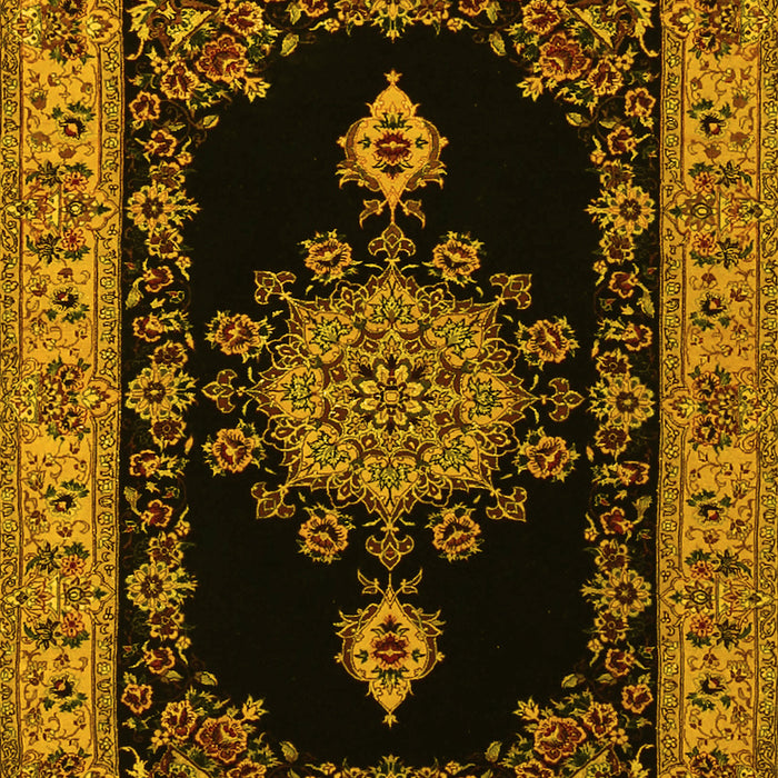 Medallion Yellow Traditional Rug, tr2037yw