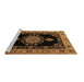 Sideview of Machine Washable Medallion Brown Traditional Rug, wshtr2037brn
