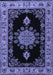 Machine Washable Medallion Blue Traditional Rug, wshtr2037blu