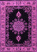 Machine Washable Medallion Purple Traditional Area Rugs, wshtr2037pur