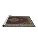 Sideview of Machine Washable Traditional Khaki Green Rug, wshtr2038