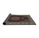 Sideview of Traditional Khaki Green Medallion Rug, tr2038