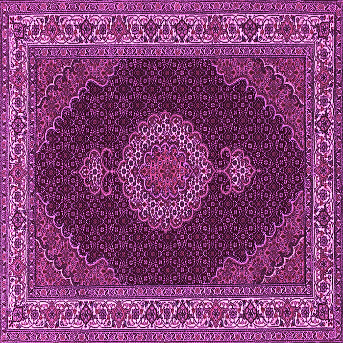 Square Machine Washable Medallion Pink Traditional Rug, wshtr2038pnk