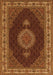 Serging Thickness of Machine Washable Medallion Orange Traditional Area Rugs, wshtr2038org