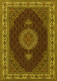 Medallion Yellow Traditional Rug, tr2038yw