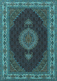 Medallion Light Blue Traditional Rug, tr2038lblu