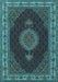 Medallion Light Blue Traditional Rug, tr2038lblu