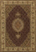 Machine Washable Medallion Brown Traditional Rug, wshtr2038brn