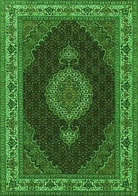 Medallion Green Traditional Rug, tr2038grn