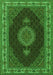 Medallion Green Traditional Rug, tr2038grn