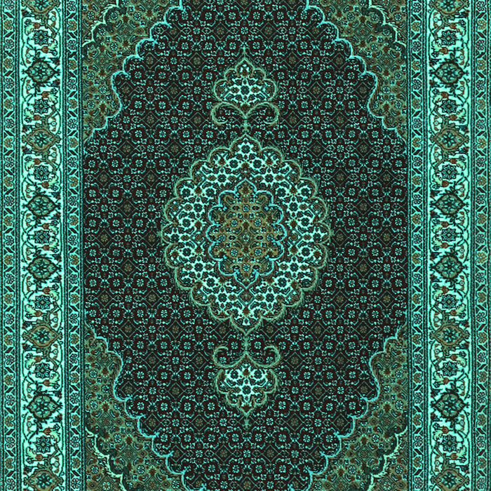 Machine Washable Medallion Turquoise Traditional Area Rugs, wshtr2038turq