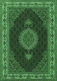 Medallion Emerald Green Traditional Rug, tr2038emgrn