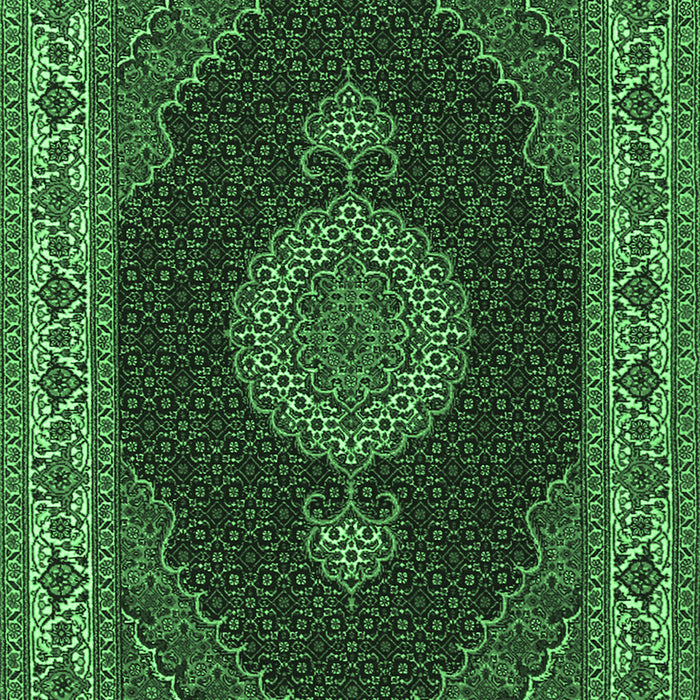 Medallion Emerald Green Traditional Rug, tr2038emgrn