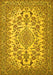 Machine Washable Medallion Yellow Traditional Rug, wshtr2039yw