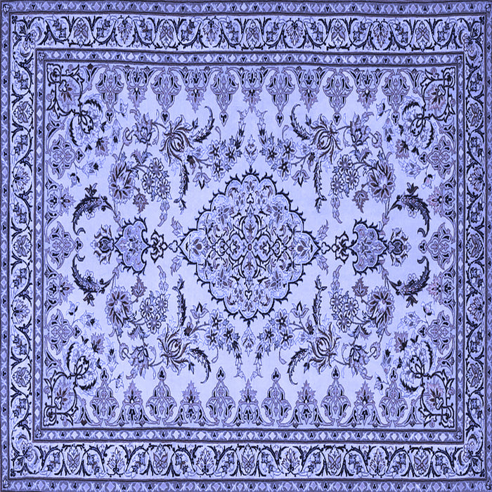 Square Medallion Blue Traditional Rug, tr2039blu