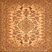 Serging Thickness of Medallion Orange Traditional Rug, tr2039org