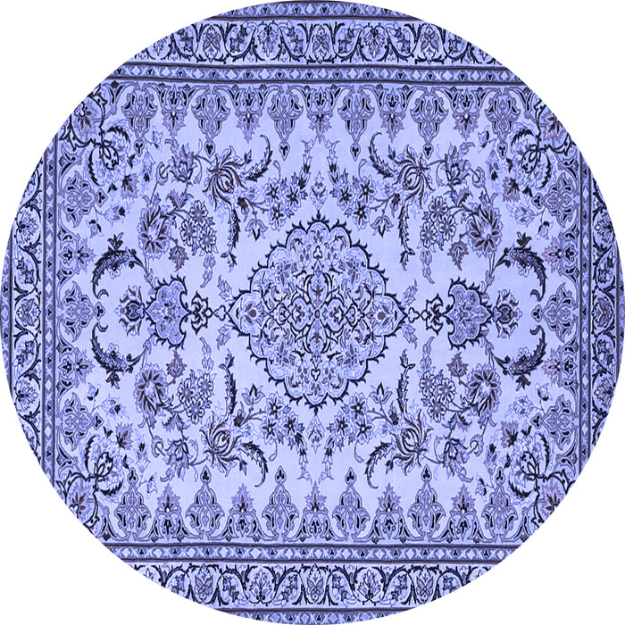 Round Medallion Blue Traditional Rug, tr2039blu