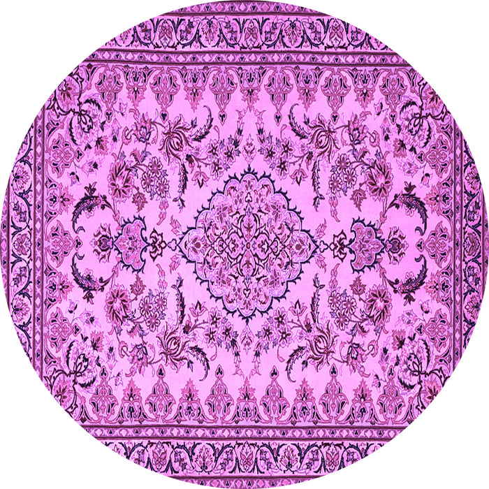 Round Medallion Purple Traditional Rug, tr2039pur