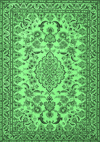 Medallion Emerald Green Traditional Rug, tr2039emgrn