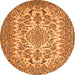 Machine Washable Medallion Orange Traditional Area Rugs, wshtr2039org