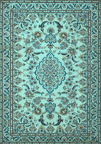 Medallion Light Blue Traditional Rug, tr2039lblu