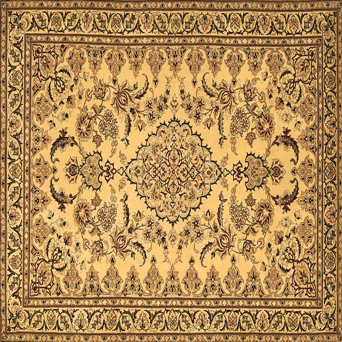 Square Medallion Brown Traditional Rug, tr2039brn