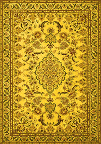 Medallion Yellow Traditional Rug, tr2039yw