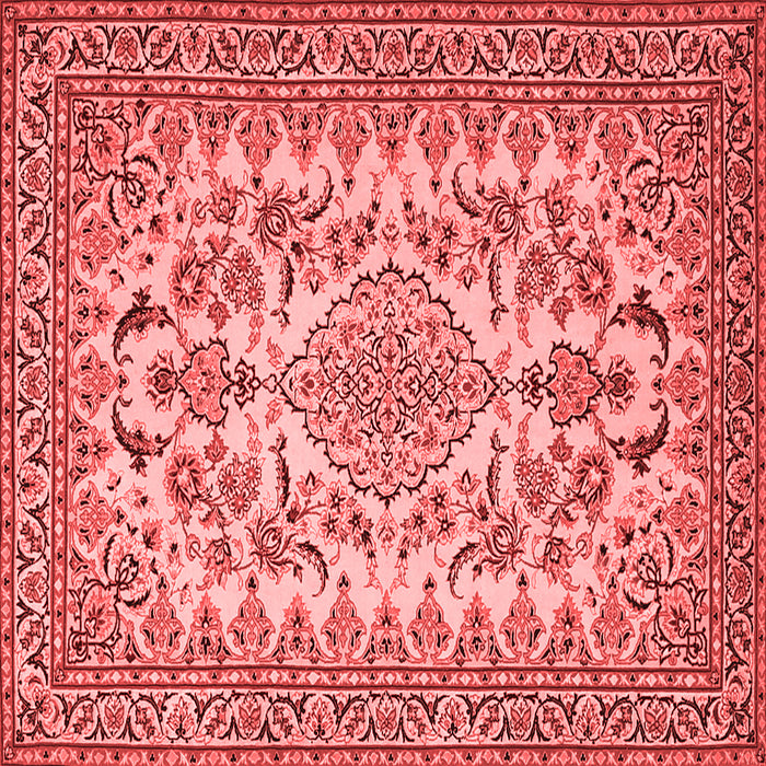 Machine Washable Medallion Red Traditional Rug, wshtr2039red