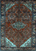 Machine Washable Persian Light Blue Traditional Rug, wshtr203lblu