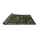 Sideview of Persian Turquoise Traditional Rug, tr203turq