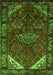 Serging Thickness of Machine Washable Persian Green Traditional Area Rugs, wshtr203grn