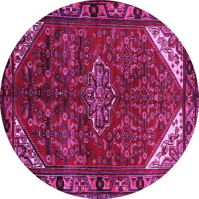 Round Persian Pink Traditional Rug, tr203pnk