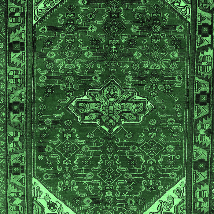 Machine Washable Persian Emerald Green Traditional Area Rugs, wshtr203emgrn